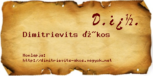 Dimitrievits Ákos névjegykártya